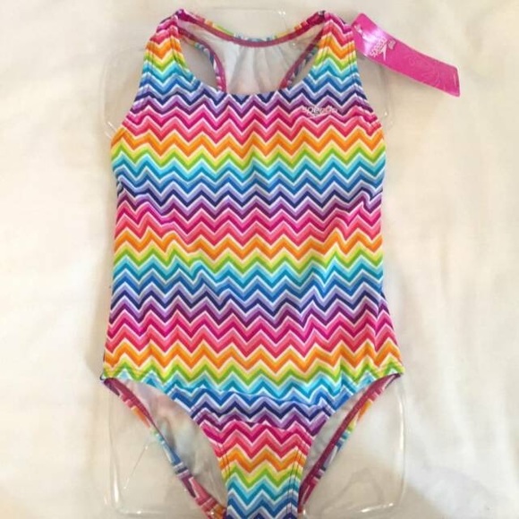 Speedo Other - Speedo Girls Swimsuit Rainbow Chevron Design